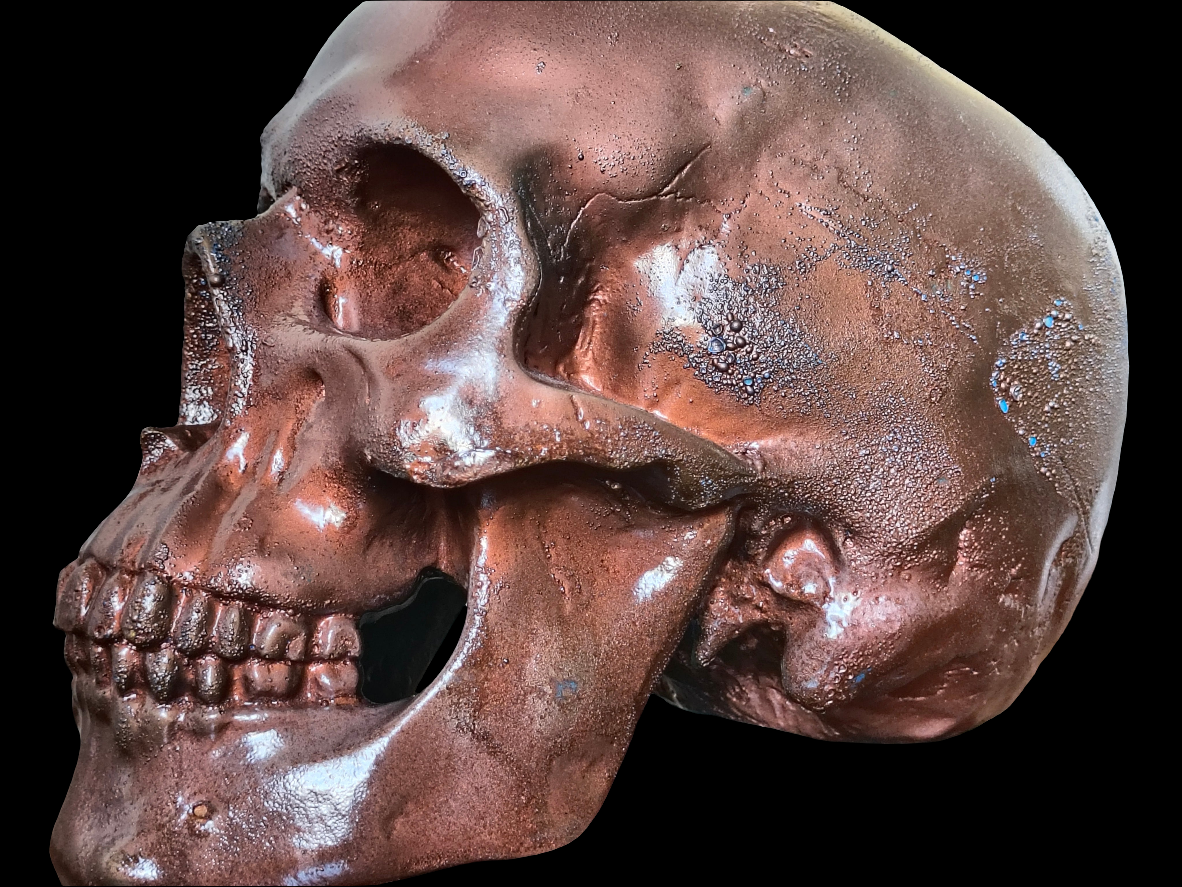 Burnt Copper Skull Moneybox